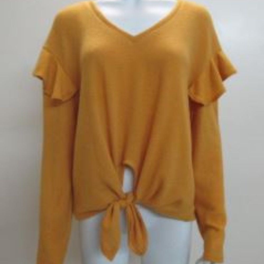 NWT Yellow/Gold Lightweight Sweater with Tie